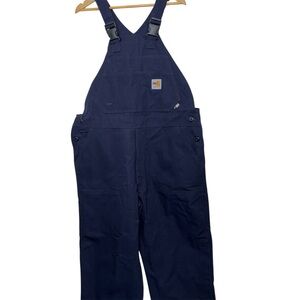 Carhartt FR Duck Bib Overalls Navy Blue 40x28